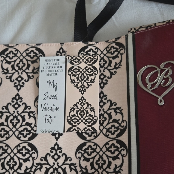 Brighton Black and Cream Tote with Red Accent - Picture 2 of 2